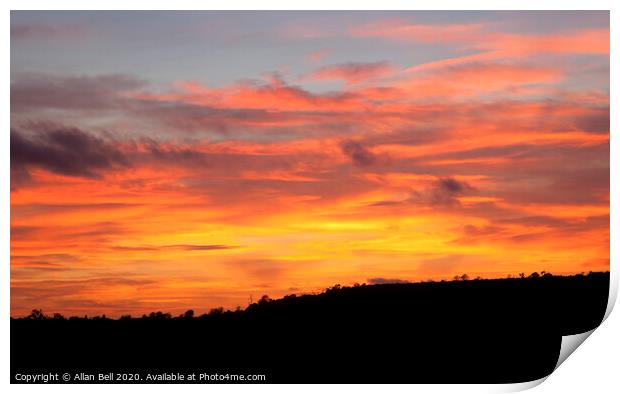 Flame Sunset Over Arun Valley Print by Allan Bell