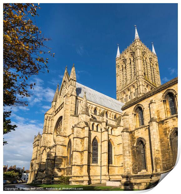 Lincoln Cathedral Central Tower and South Transept Print by Allan Bell
