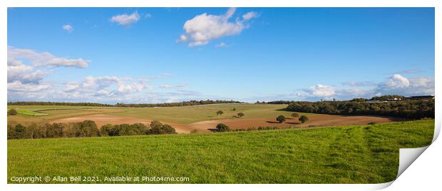 Goodwood Race Course over fields Print by Allan Bell