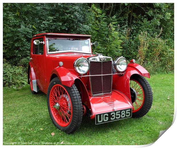 Vintage MG J1 Saloonette c1933 Print by Allan Bell