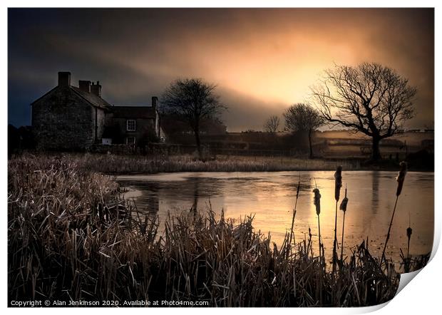 On Winter Pond Print by Alan Jenkinson