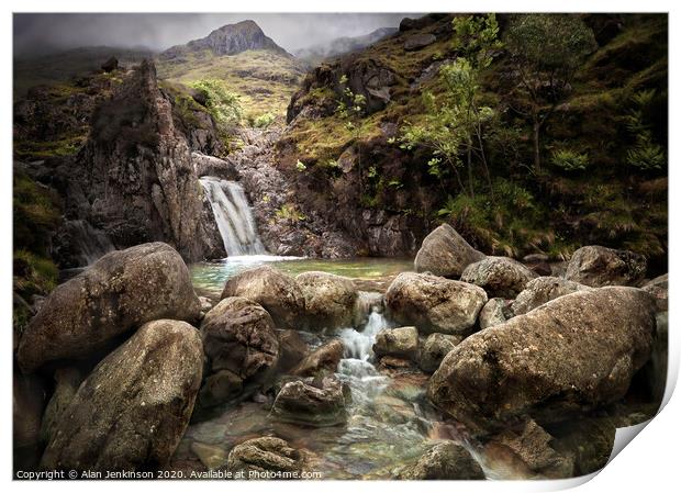 Emerald Rock Pool, Lake District Print by Alan Jenkinson