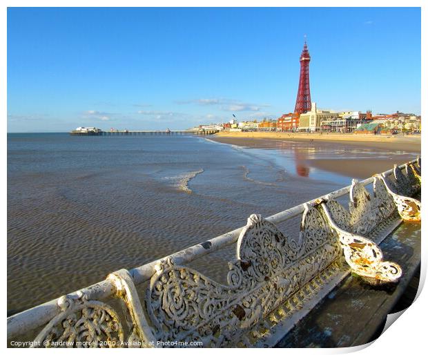 Sunny day in Blackpool  Print by andrew morrell