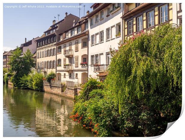 Along the Ill River in Petite France Print by Jeff Whyte