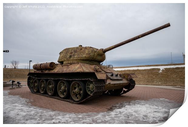 T-34 Soviet Tank Print by Jeff Whyte