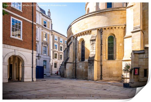 Temple Church in the City of London Print by Jeff Whyte