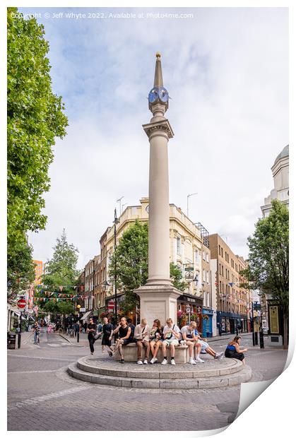 Seven Dials area in central London Print by Jeff Whyte