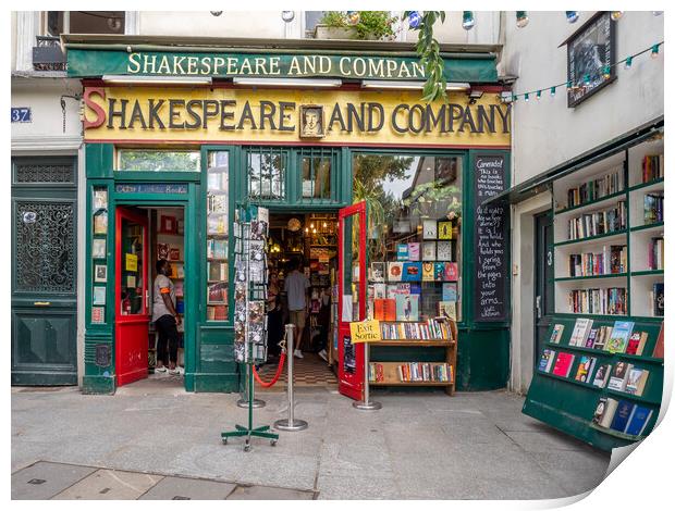 Shakespeare and Company bookstore Print by Jeff Whyte