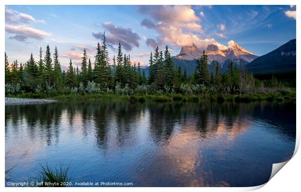 Three Sisters, Canmore Print by Jeff Whyte