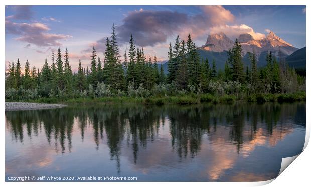 Three Sisters, Canmore Print by Jeff Whyte