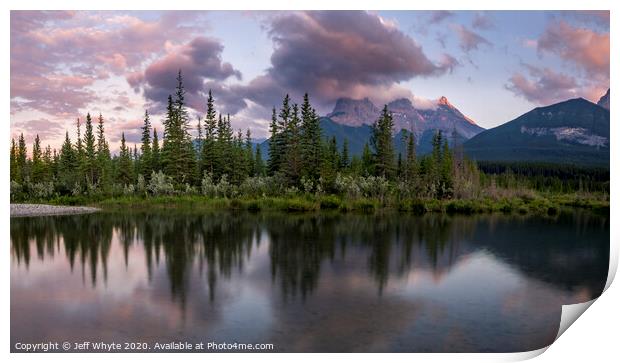 Three Sisters, Canmore Print by Jeff Whyte