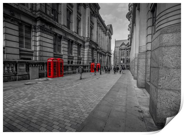 Red Telephone Boxes  Print by Hectar Alun Media
