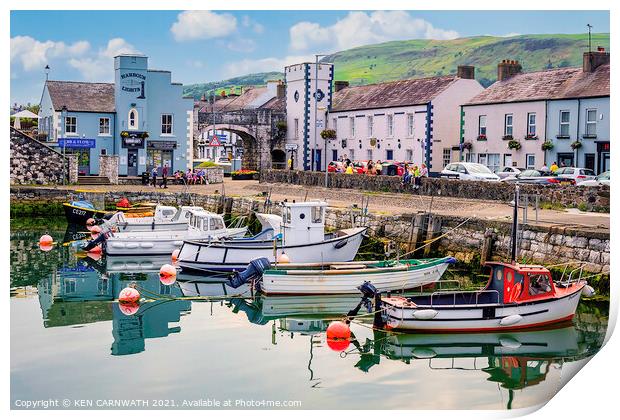 Captivating Carnlough Harbour Print by KEN CARNWATH