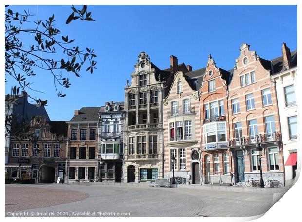 Historic Main Square, Dendermonde, Belgium Print by Imladris 