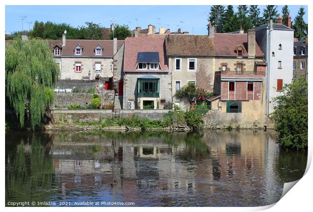 Fresnay-sur-Sarthe River reflections Print by Imladris 