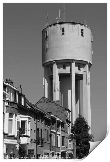 Water Tower Landmark, Aalst, Belgium Print by Imladris 