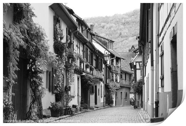 Quaint Street, Kaysersberg, Alsace, France Print by Imladris 