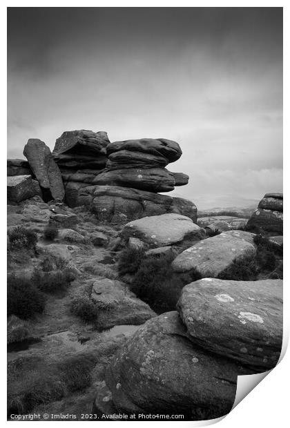 Moody day on Millstone Edge, England Print by Imladris 