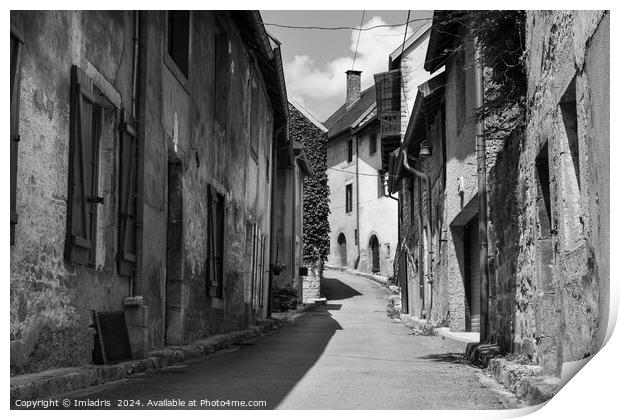 Picturesque Street Lods, Doubs, France Print by Imladris 