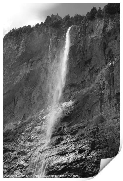 Staubbach Waterfall, Lauterbrunnen, Switzerland, m Print by Imladris 