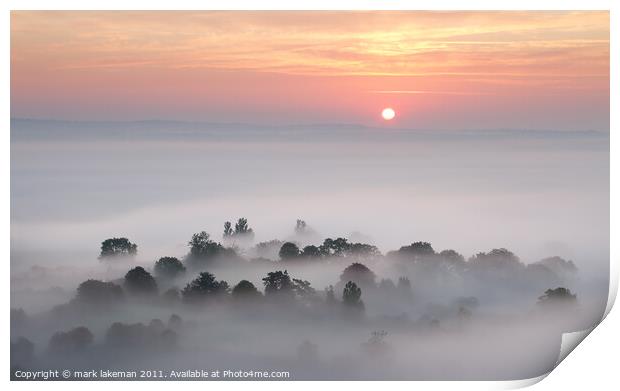 Glastonbury Fog Print by mark lakeman
