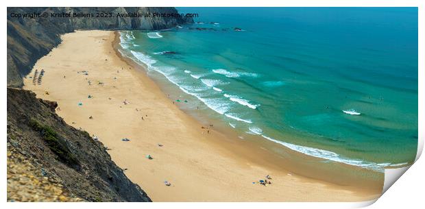 view on Castelejo Beach near Vila Do Bispo in Algarve Print by Kristof Bellens