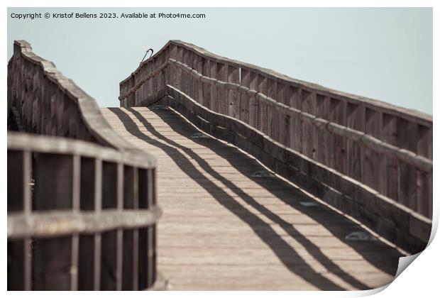 View on wooden elevated boardwalk for pedestrians. Print by Kristof Bellens