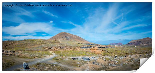 View on Montana de Guenia on the Canary Island of Lanzarote Print by Kristof Bellens
