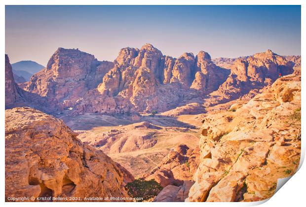 Landscape and nature of Petra, Jordan during High Place of Sacrifice Trail. Print by Kristof Bellens