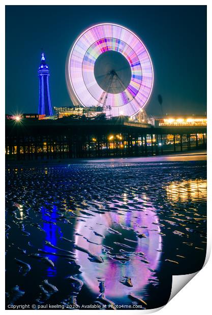 Blackpool Attractions in one capture Print by Paul Keeling