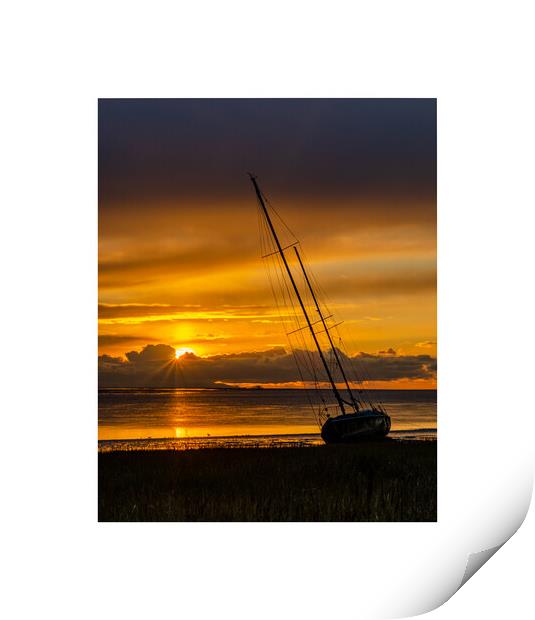 Lytham Boat Sunset Print by Paul Keeling