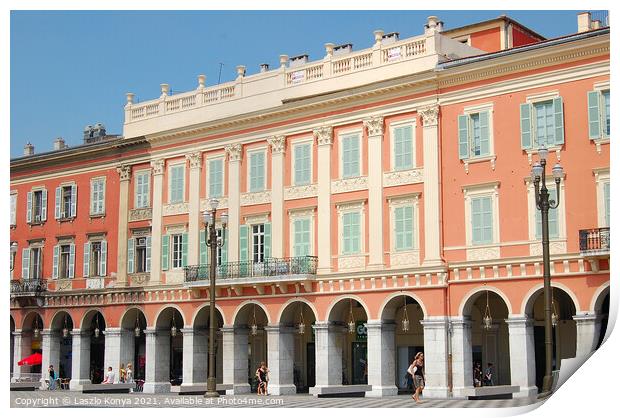 Place Massena - Nice Print by Laszlo Konya