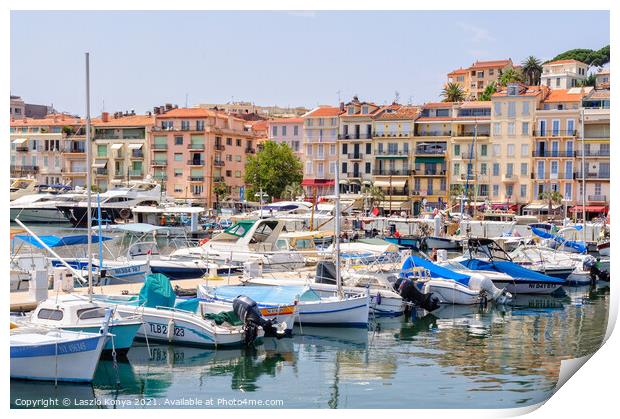 Le Vieux Port - Cannes Print by Laszlo Konya