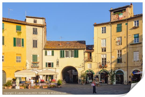 Piazza Anfiteatro - Lucca Print by Laszlo Konya