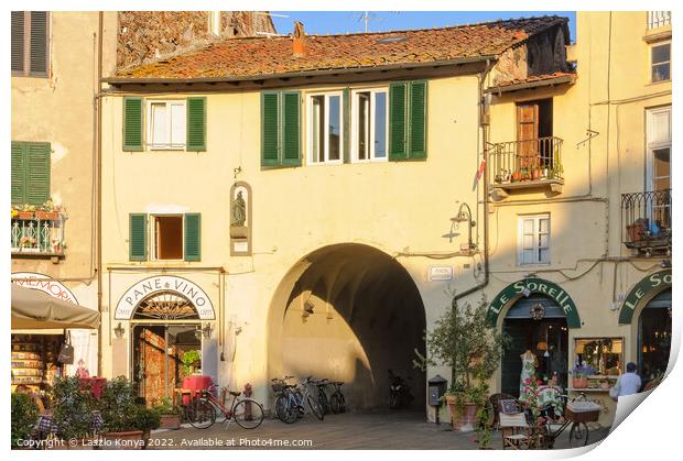 Piazza Anfiteatro - Lucca Print by Laszlo Konya