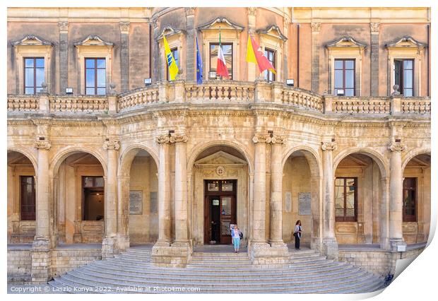 Palazzo Ducezio - Noto Print by Laszlo Konya