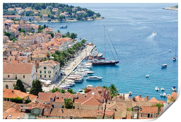 Port - Hvar Print by Laszlo Konya