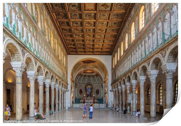 Basilica of Sant'Apollinare Nuovo - Ravenna Print by Laszlo Konya