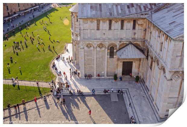 Field of Miracles from above - Pisa Print by Laszlo Konya