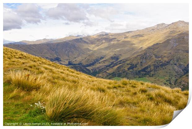 Crown Range - Queenstown Print by Laszlo Konya