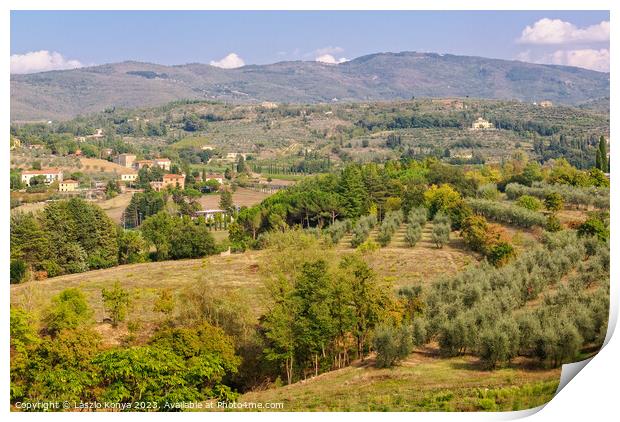 Tuscan countryside - Arezzo Print by Laszlo Konya