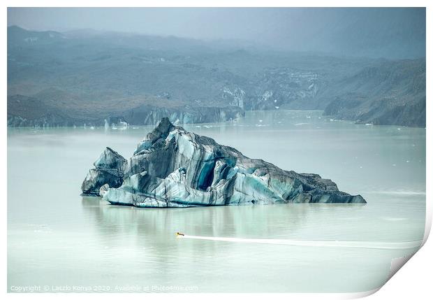 Iceberg - Mount Cook Print by Laszlo Konya