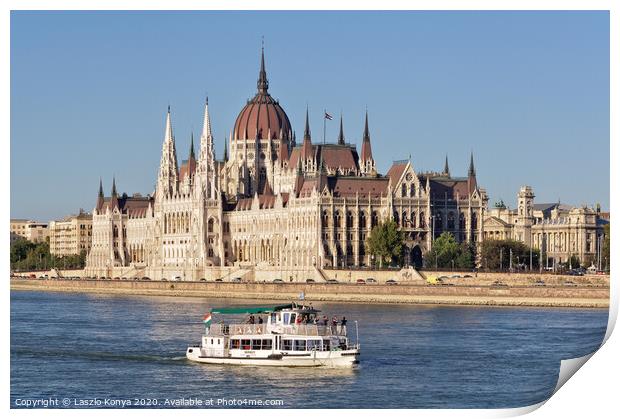 Hungarian Parliament Building - Budapest Print by Laszlo Konya