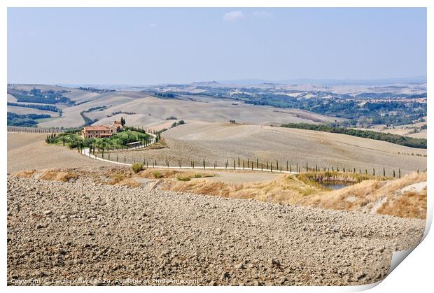 Ploughed Fields - Crete Senesi Print by Laszlo Konya