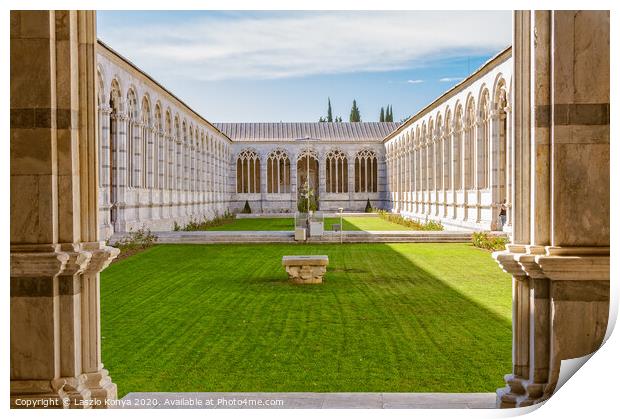 Camposanto courtyard - Pisa Print by Laszlo Konya