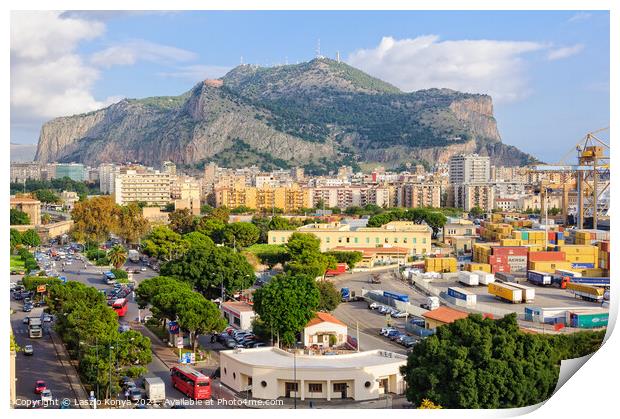 Mount Pellegrino - Palermo Print by Laszlo Konya