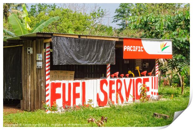 Fuel Service - Espiritu Santo Print by Laszlo Konya