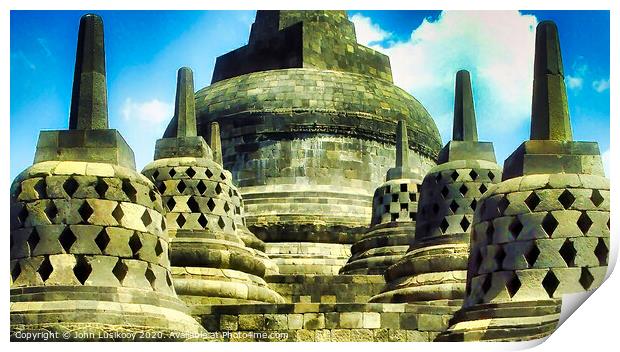 the beauty of Borobudur temple Print by John Lusikooy