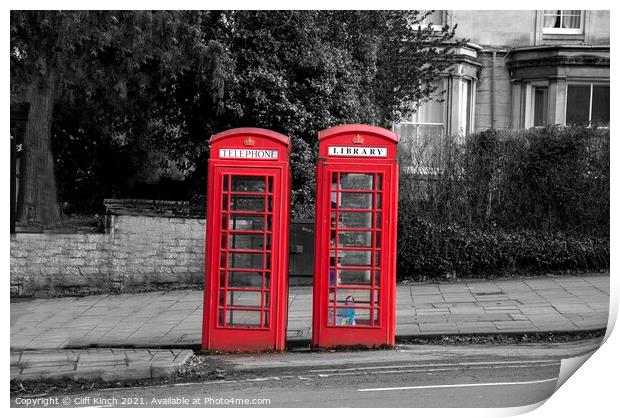 British red phone box Print by Cliff Kinch