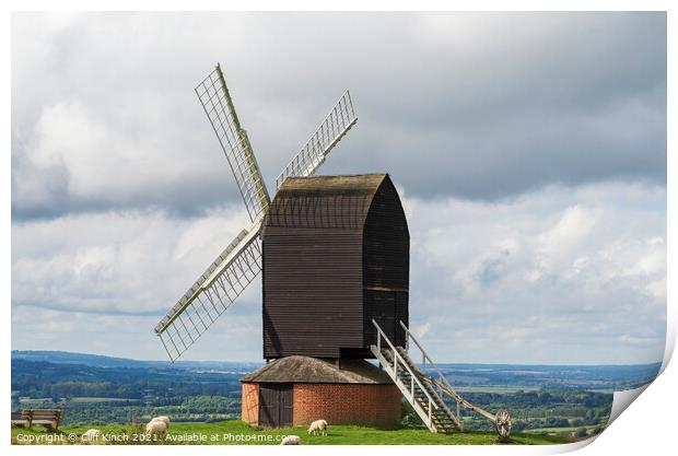 The windmill at Brill Print by Cliff Kinch